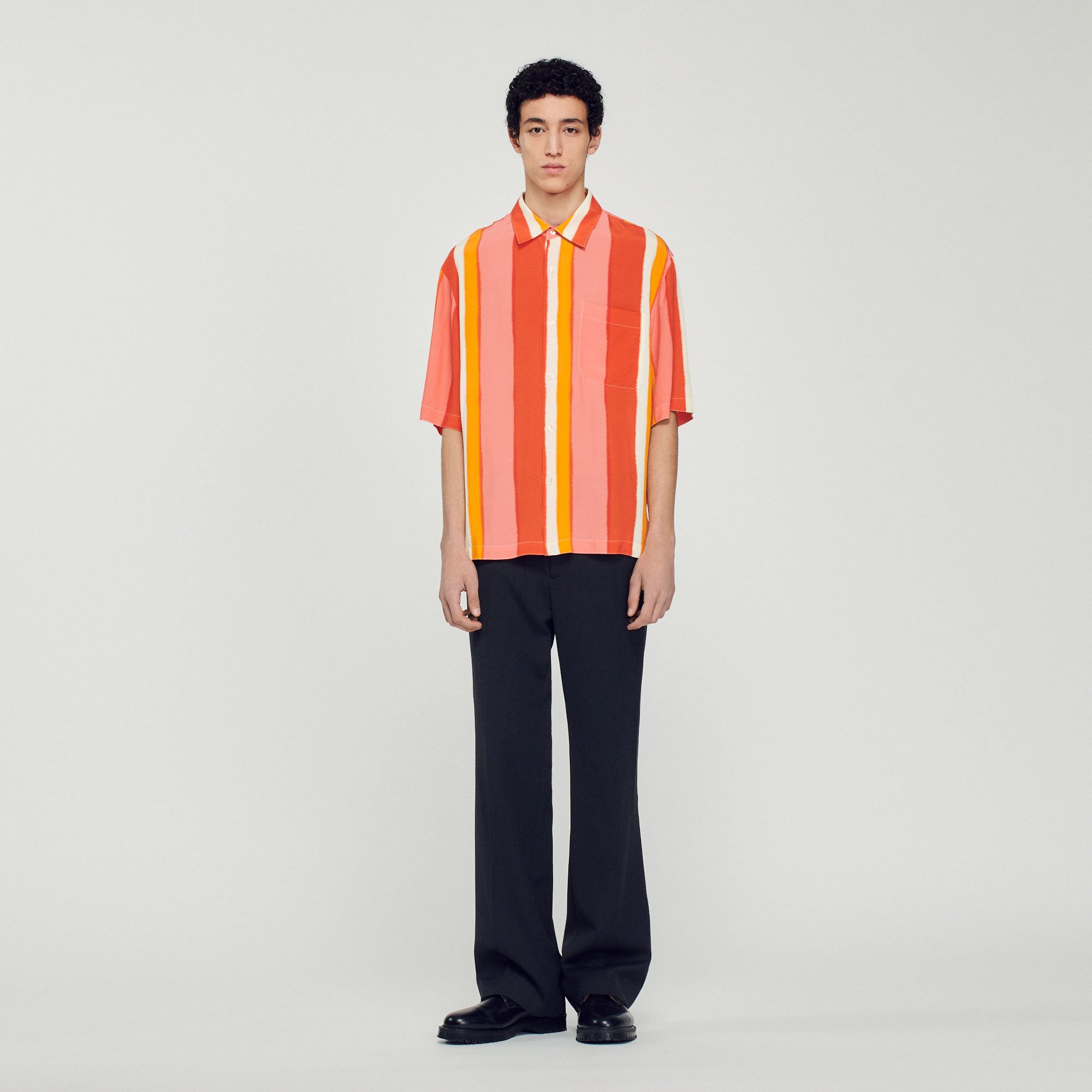 Chemise fluide rayee manches courtes
