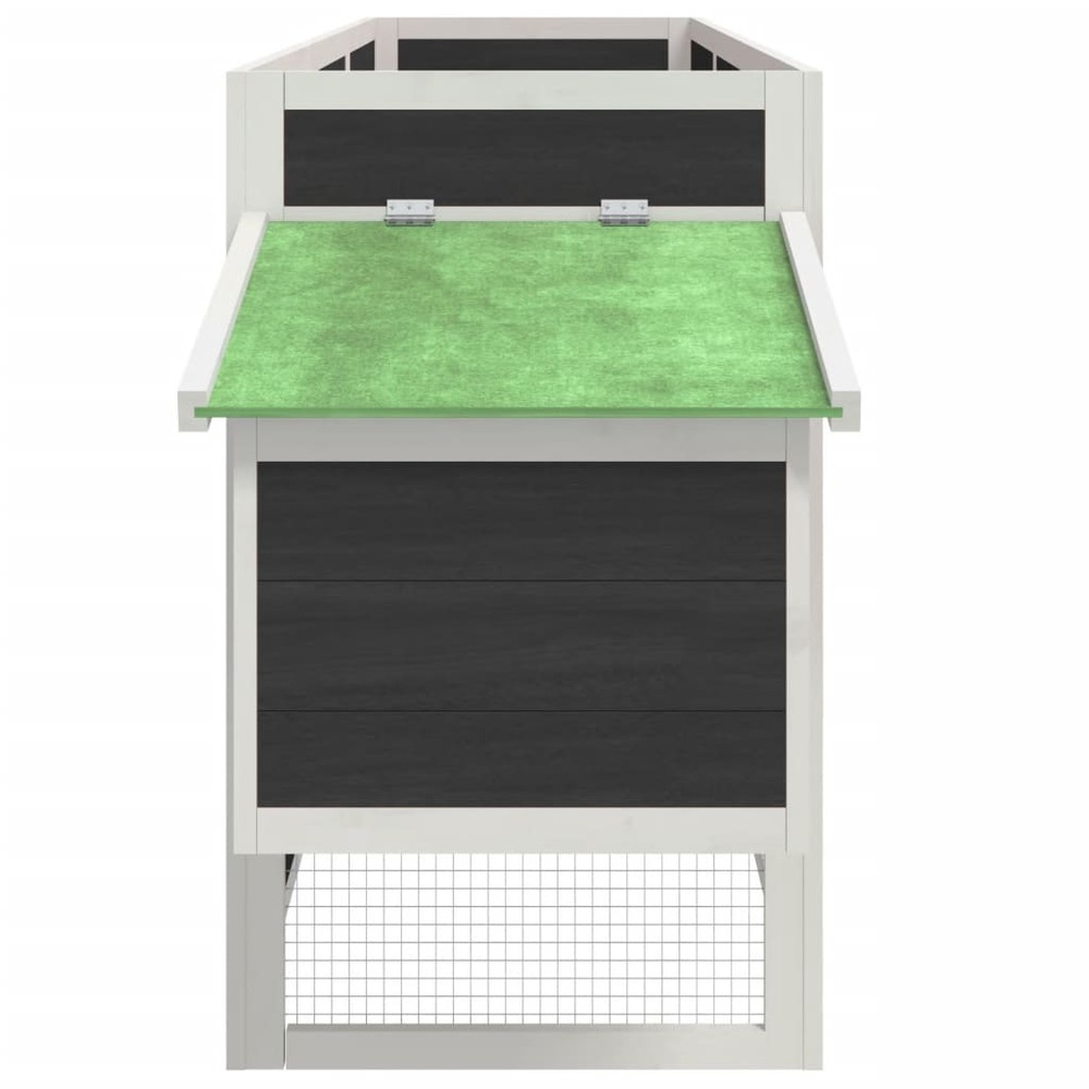 Poulailler gris 204x50x84 cm bois massif de pin