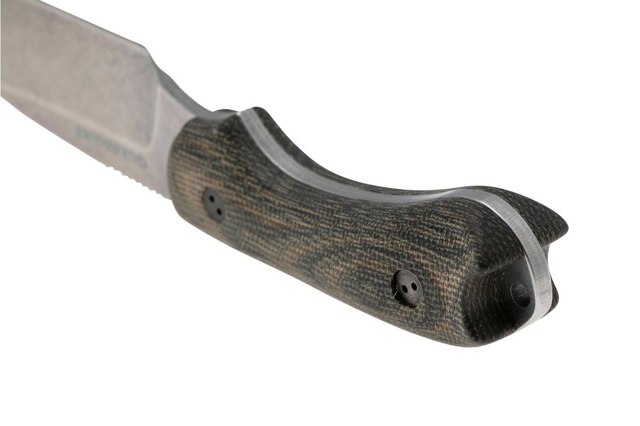 Bradford Knives Guardian 3, CPM-Magnacut High Hardness, Sabre Grind, Stonewashed Finish, 3D Camo Micarta, vaststaand mes