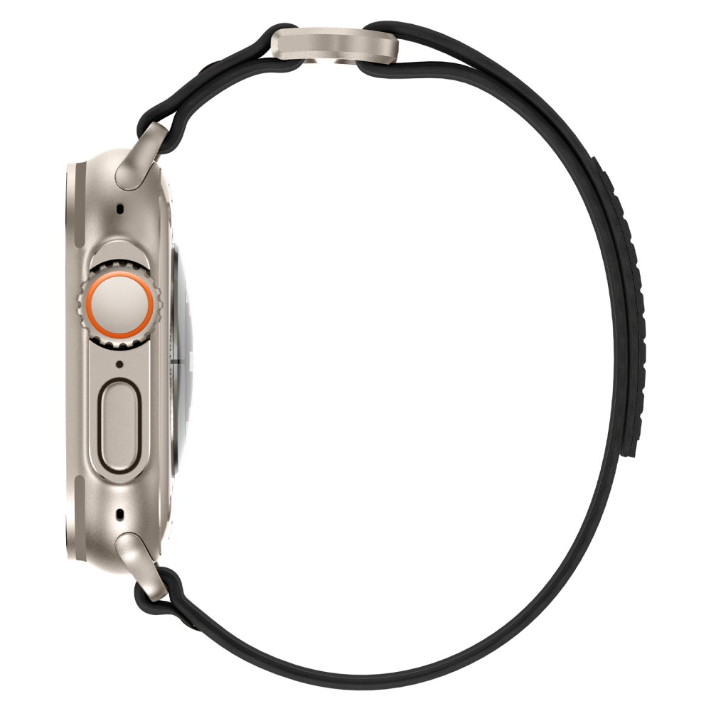 Apple Watch (49/46/45/44 mm) Nylon Armband mit geflochtenem Design (Gelenkumfang: 175 - 215 mm) - Schwarz / Grau