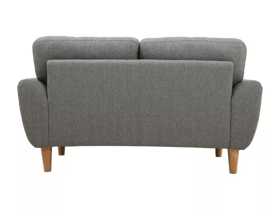 Canapé scandinave 2 places en tissu gris et bois clair ALICE