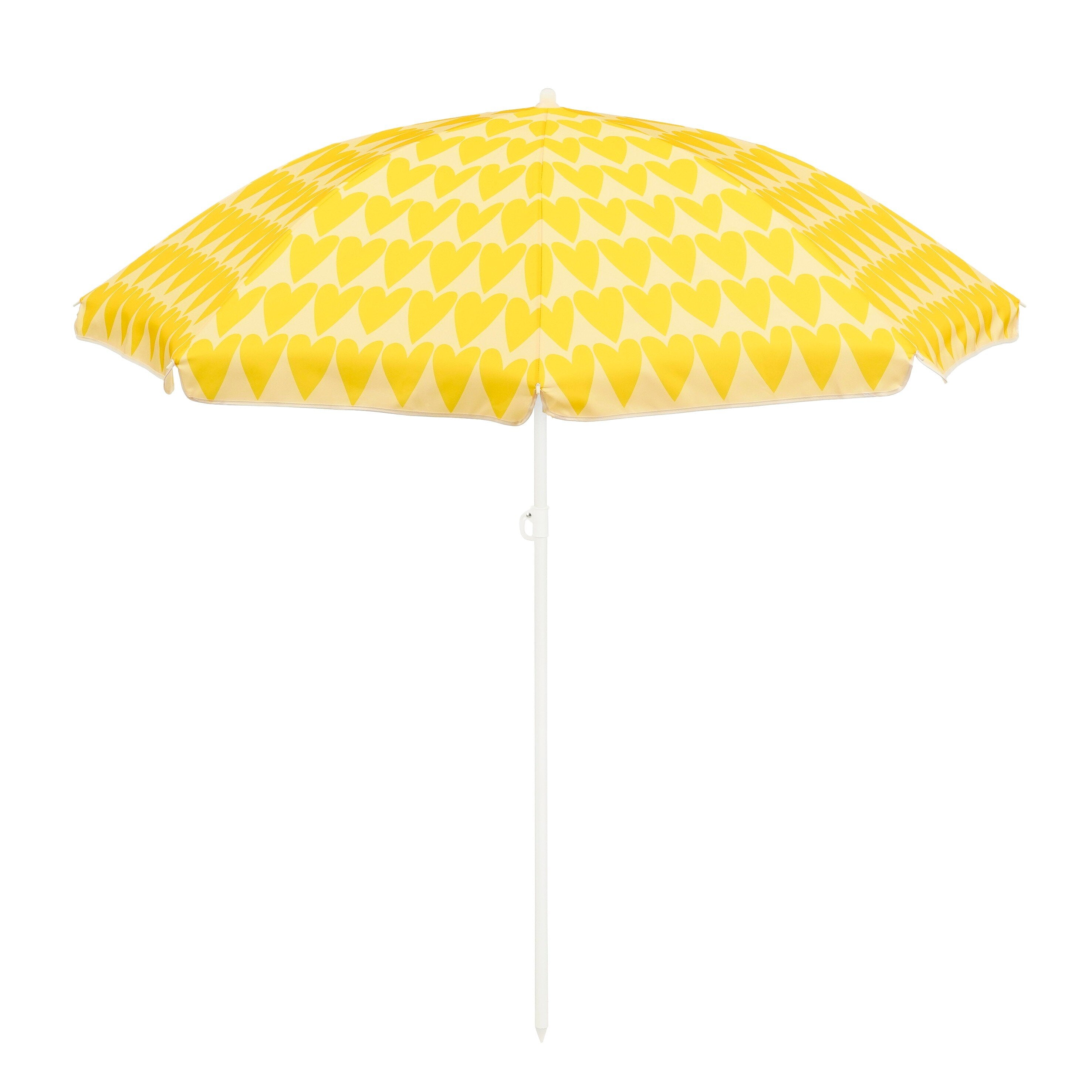 Mica Decorations Parasol hart geel - h180xd160cm