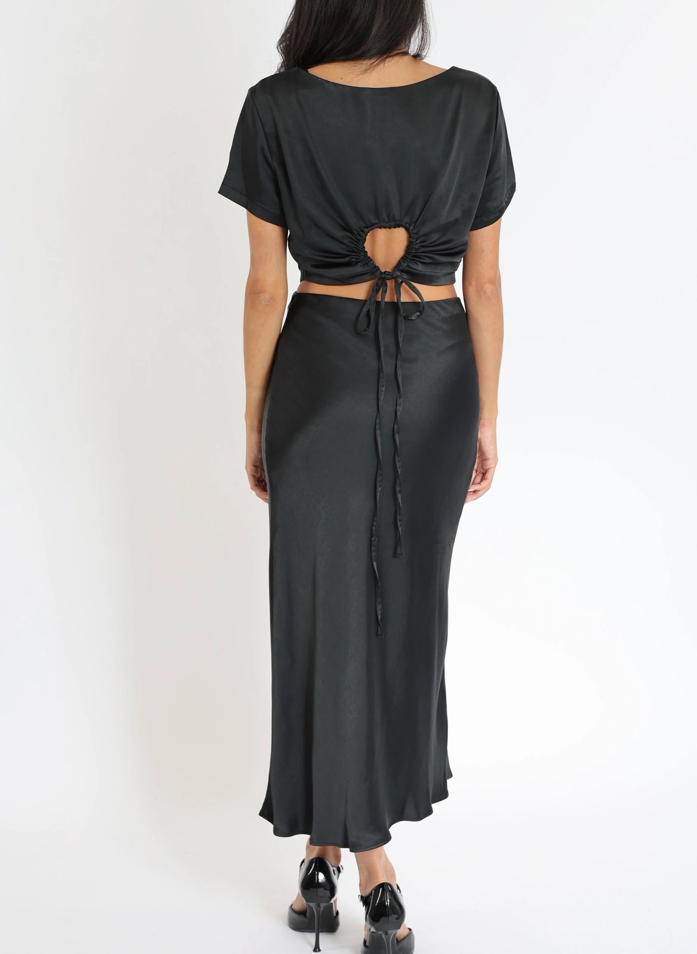 SIA - Top en satin | Noir