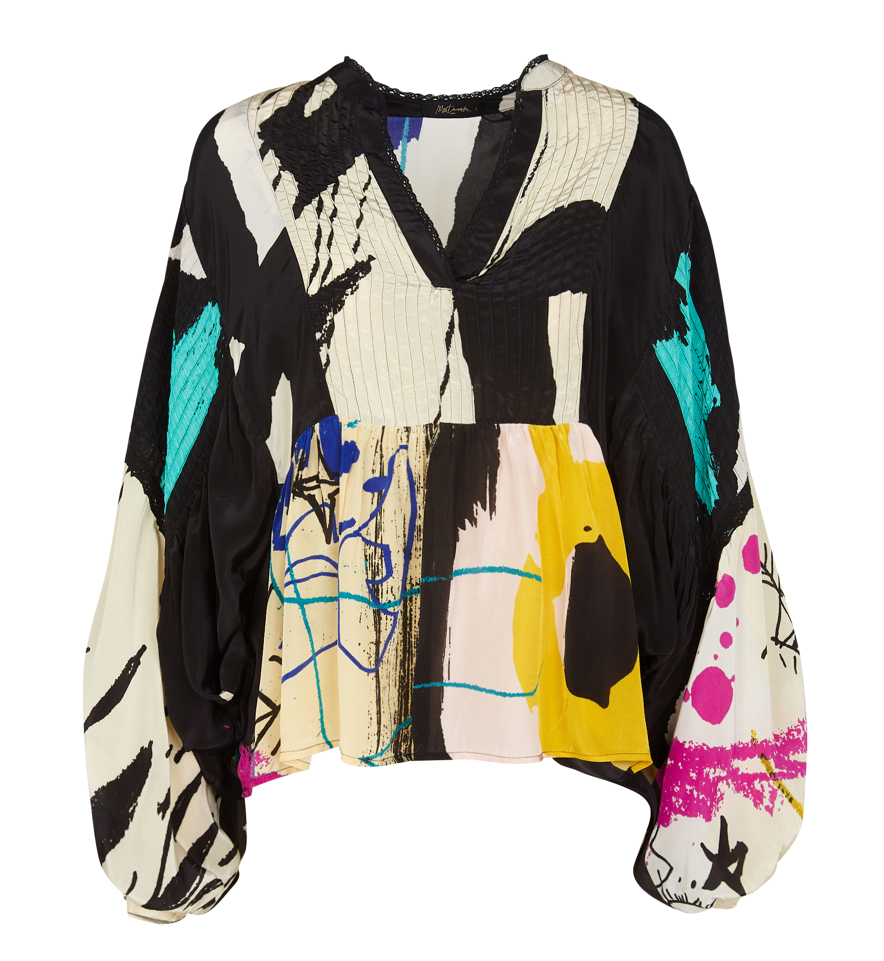 MASQUIAT - Top ample à col V| Multicolore