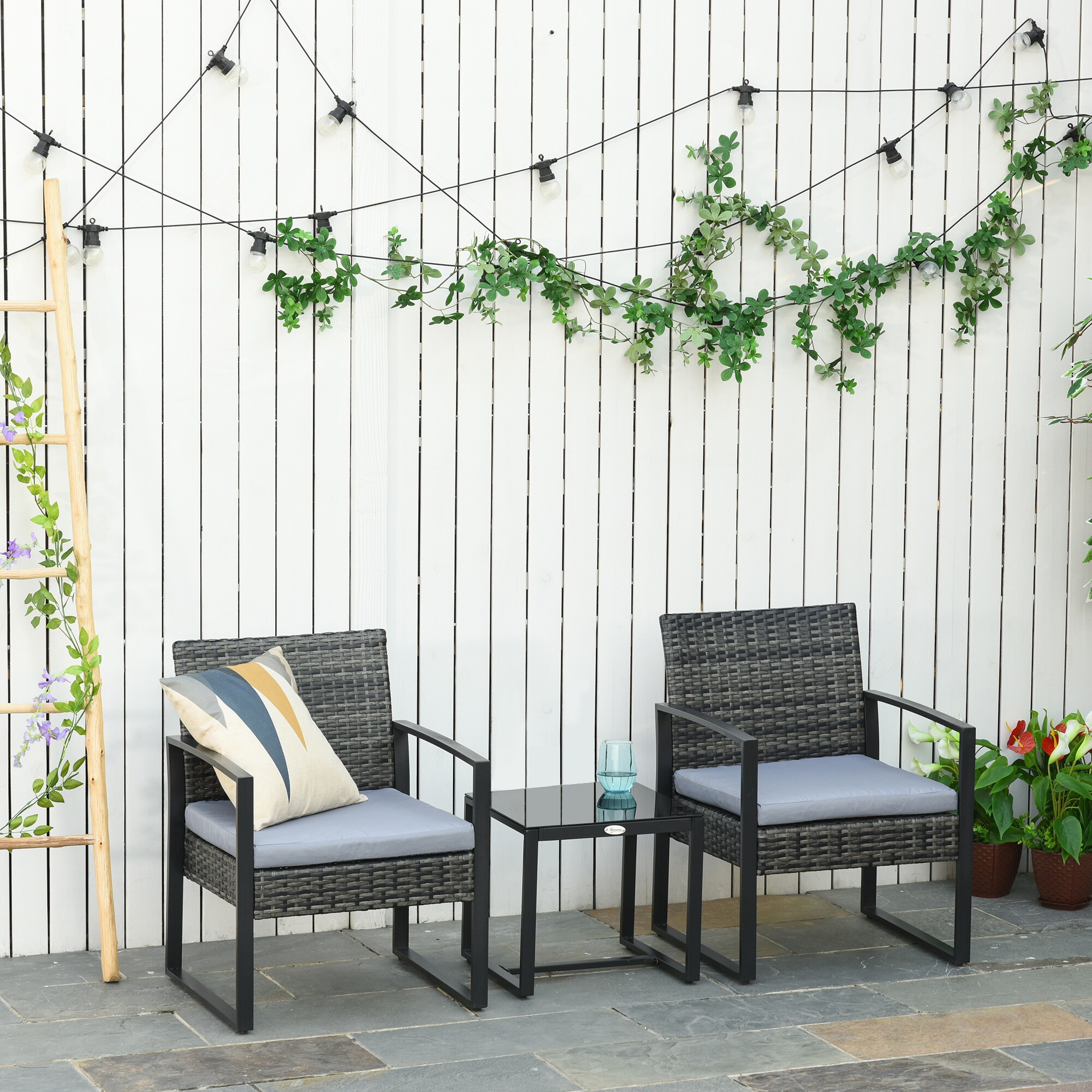 Outsunny Polyrattan Sitzgruppe als 5-tlg. Set