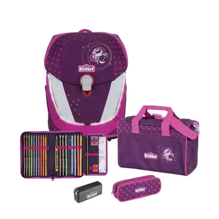 Scout Safety Light Sunny II Schulranzenset Moonlight Pony, 4-teilig