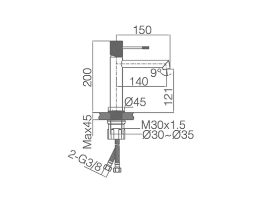 IMEX - Robinet mitigeur de lavabo line chrome