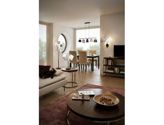 EGLO - Lampadaire salon Lampadaire abat-jour Maronda H152 cm - Tissu