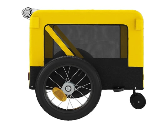VIDAXL - Remorque de vélo pour animaux de compagnie jaune et noir