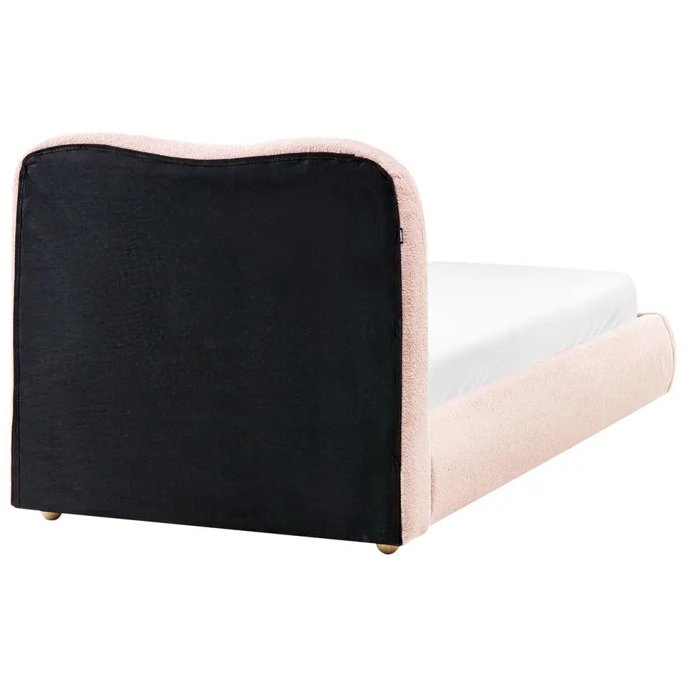 BLAGNAC - Bed met opbergruimte - Roze - 90 x 200 cm - Bouclé