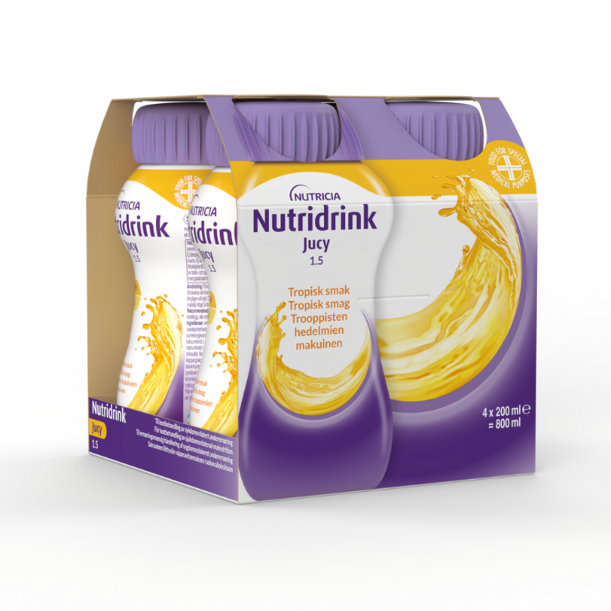 Nutridrink Jucy næringsdrikk tropisk frukt 4x200 ml