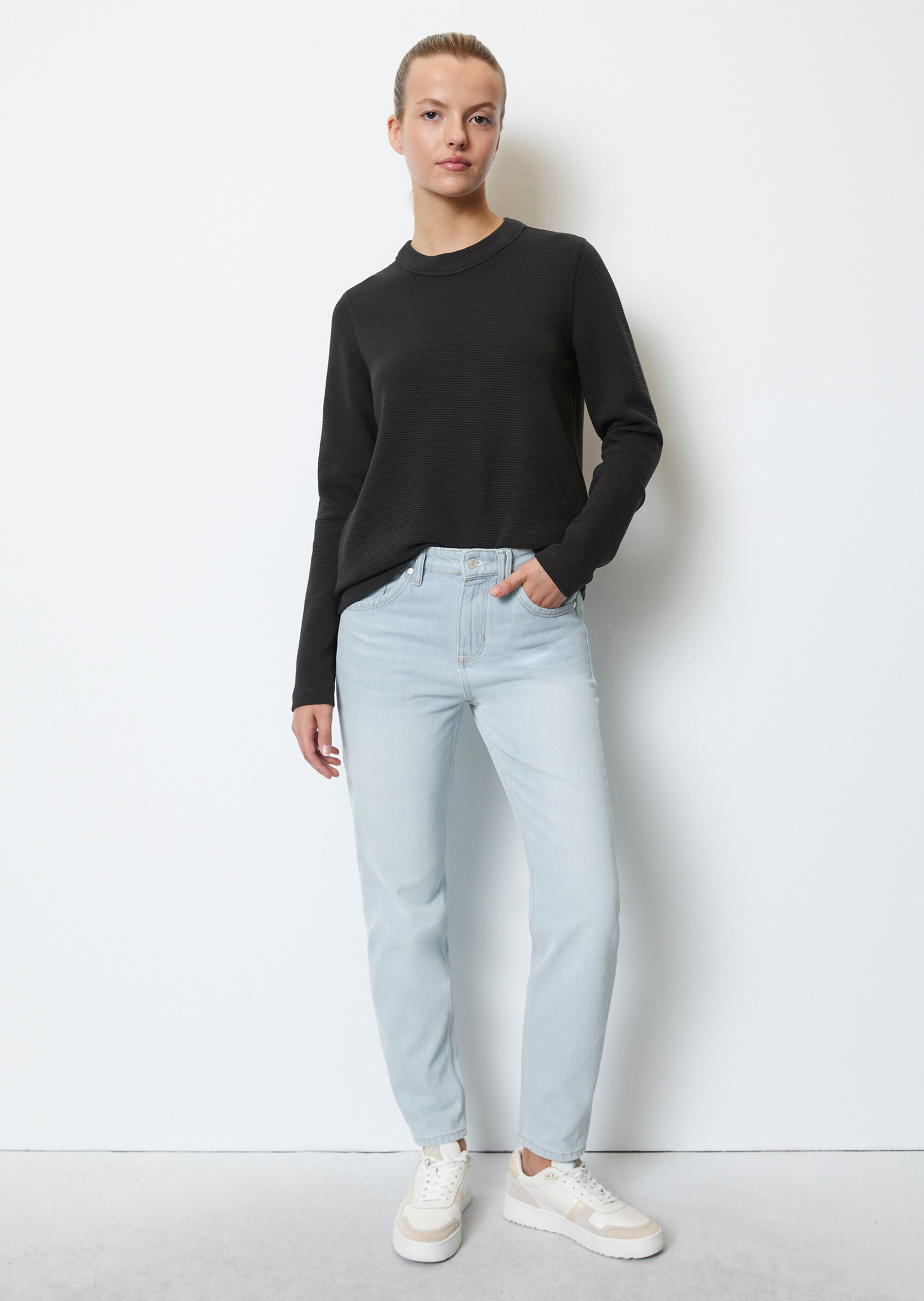 Longsleeve mit Waffel-Struktur aus Organic Cotton