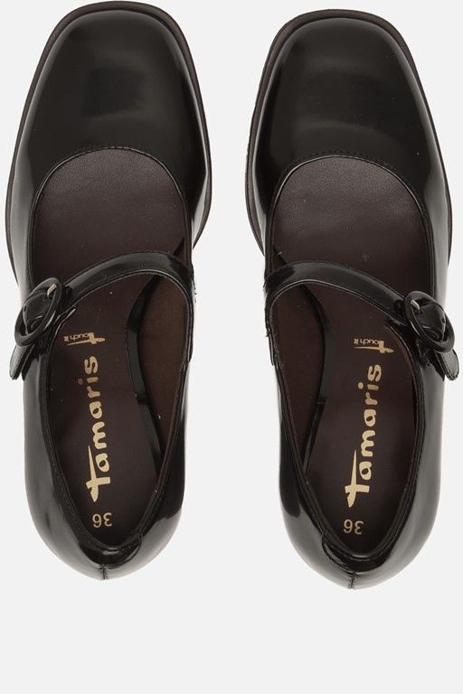 Tamaris Trotteur Pumps zwart Textiel