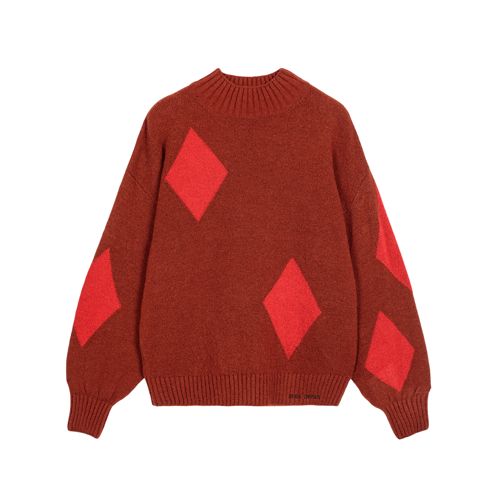 Adult Strickpullover Diamond Card Brown