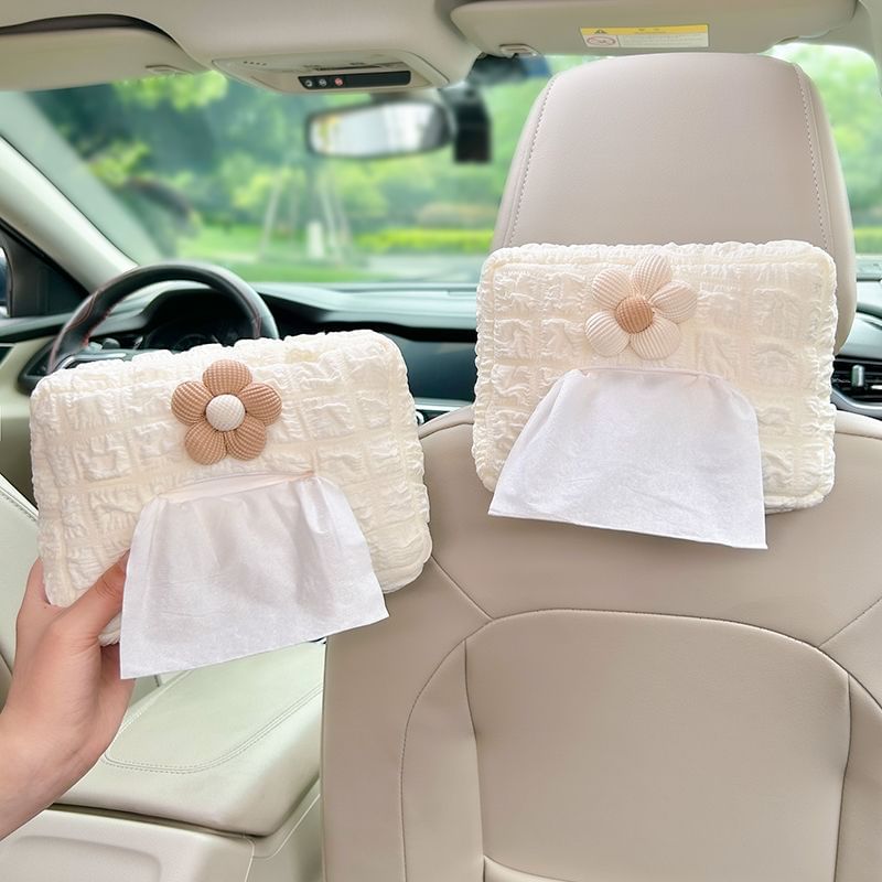 Karnemelk - Bloemen hangende auto tissueboxhoes