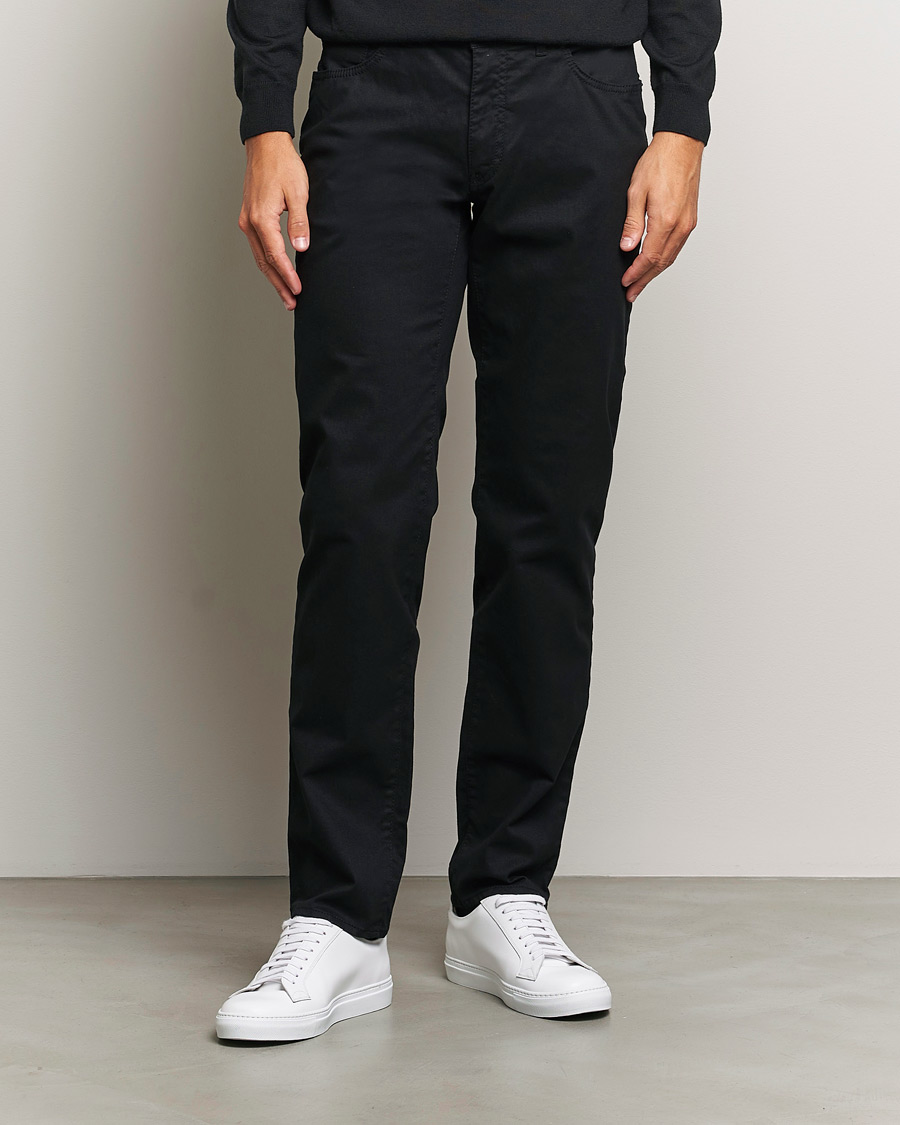 Brax Cadiz Cotton Satin 5-Pocket Pants Perma Black
