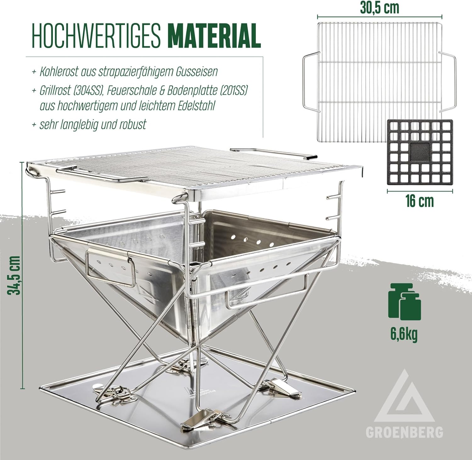 Groenberg Katla Houtskoolgrill - Medium