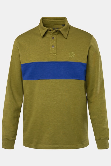 Rugby-Sweater, Brust-Streifen, Polokragen mit Druckknöpfen, bis 8 XL