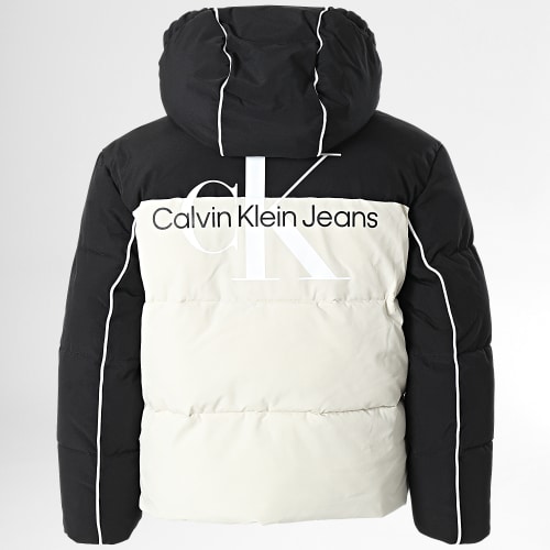 Doudoune Capuche Enfant Colorblock Monogram 1350 Noir Beige
