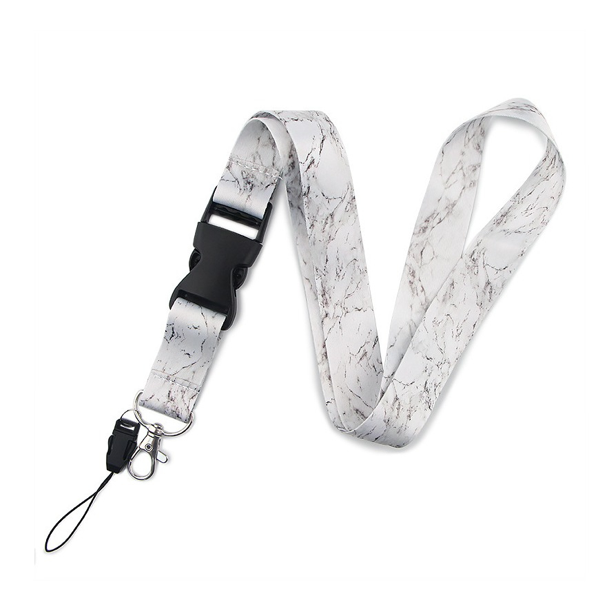 (50cm) Universal Necklace Handykette Schlüsselband Umhängeband für Handy Hülle   Phone Strap - Weiss / Schwarz