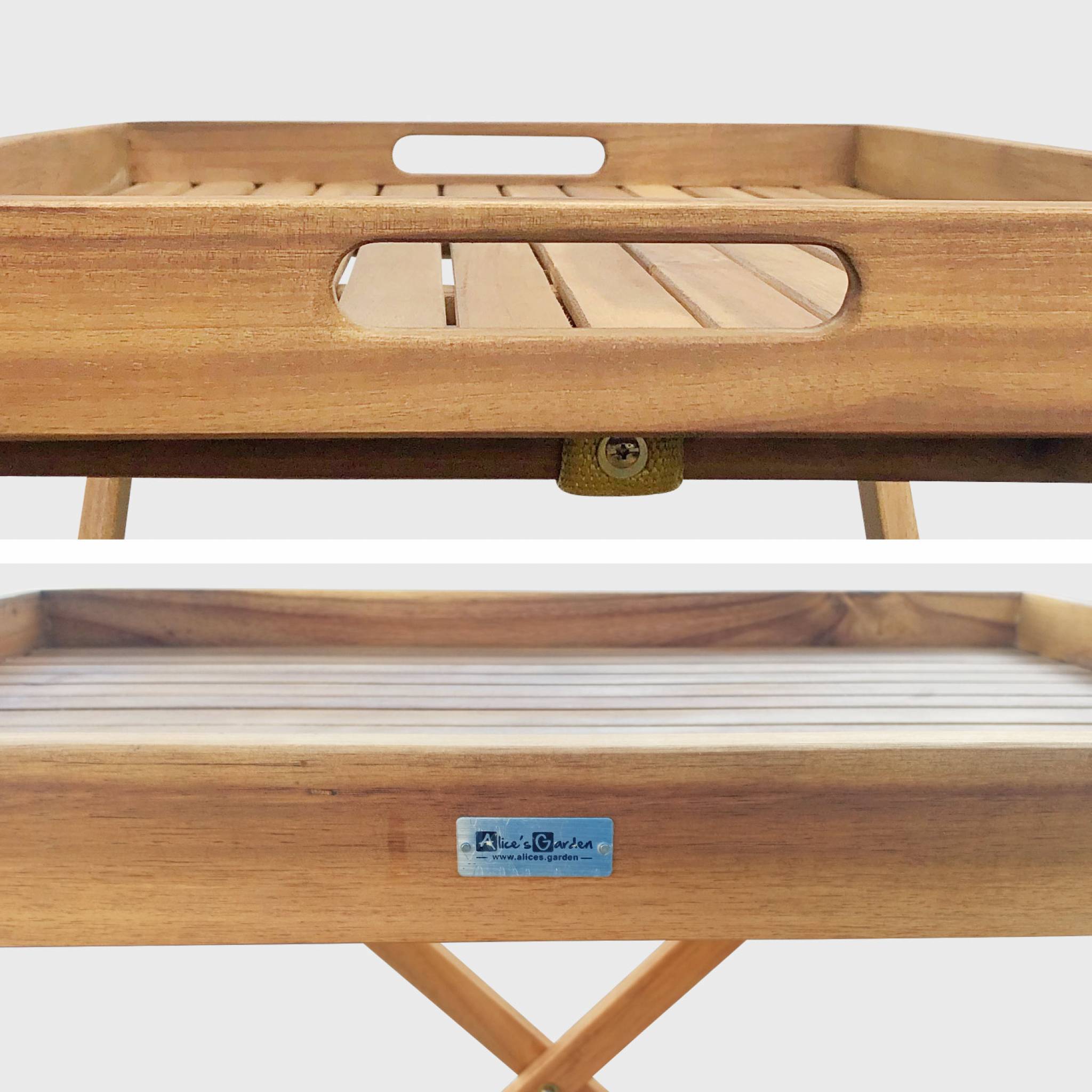 sweeek - Houten dienblad op standaard