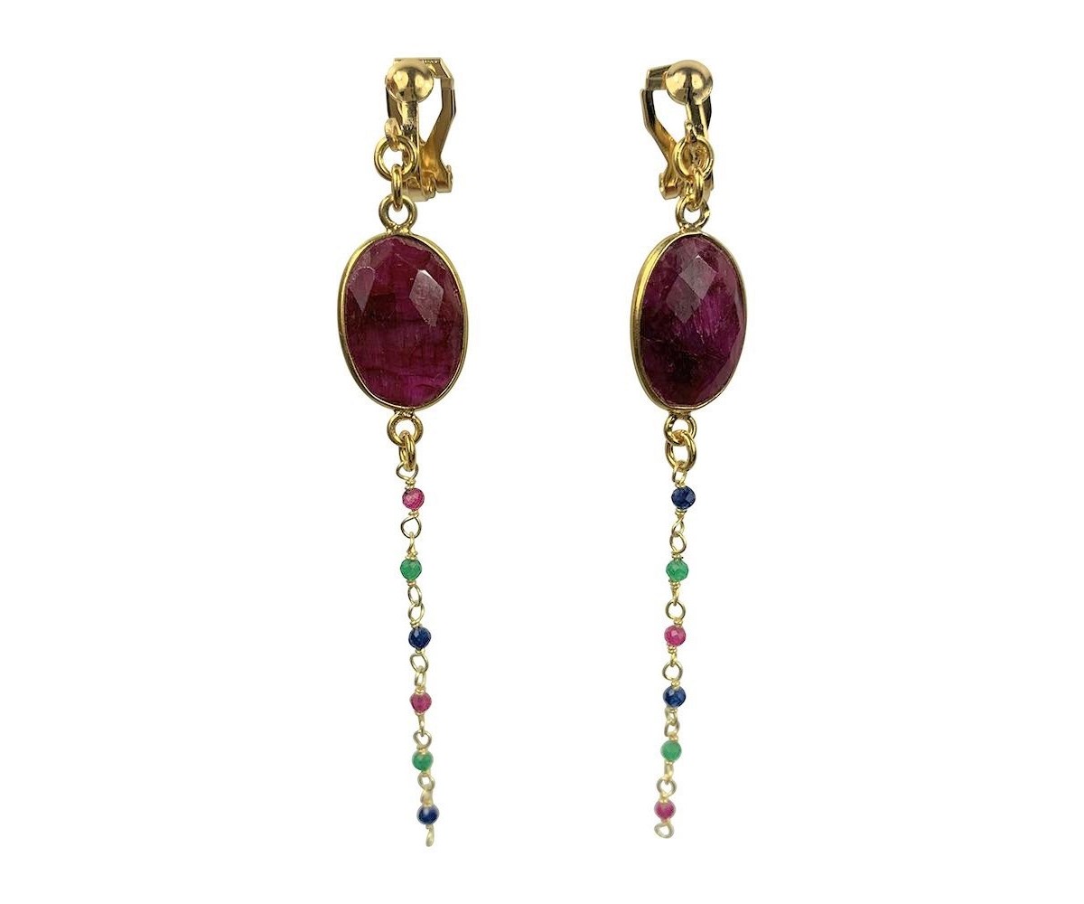 Boucles d'oreilles clips Yamas Doré