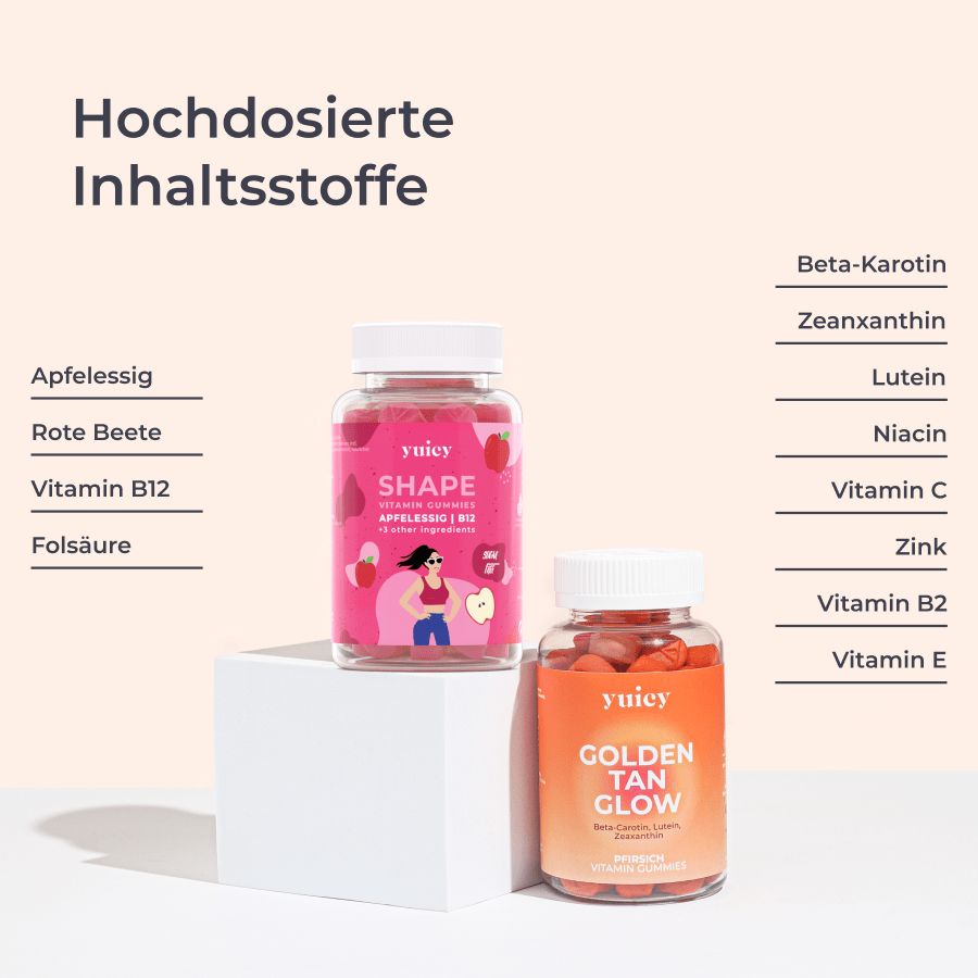 yuicy® Body Glow & Tan Glow - Nährstoffe für den Stoffwechsel & den Teint