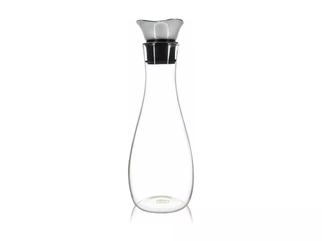 Ogo Living - Carafe Adam 1200ml En Verre Borosilicate Bouchon Acier Inoxydable