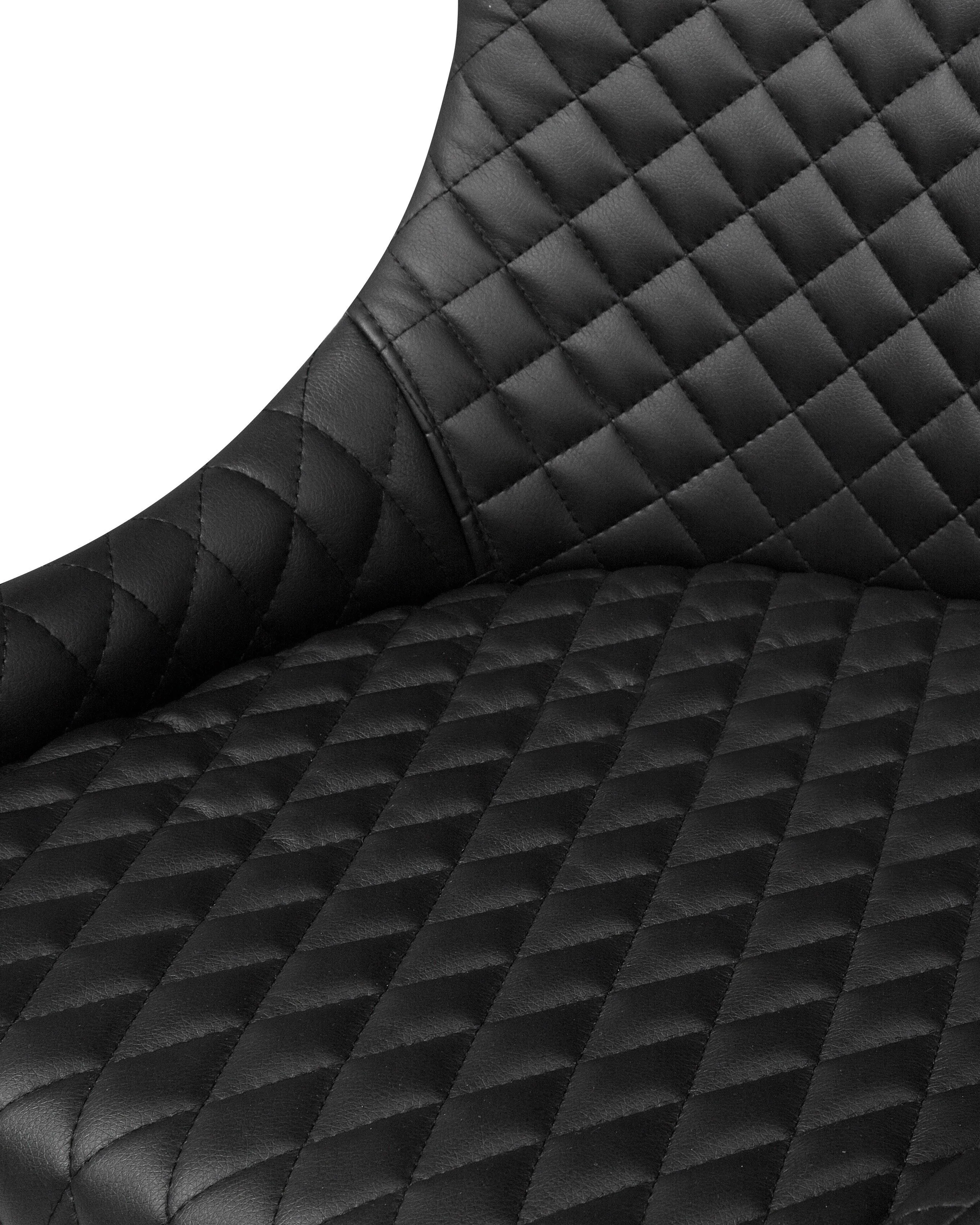 Set van 2 eetkamerstoelen SOLANO Kunstleer Zwart