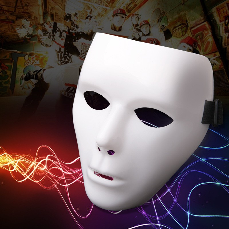 (2er Set) Neutrale Gesichtsmaske Halbmaske aus Kunststoff (unbemalt) - Weiss