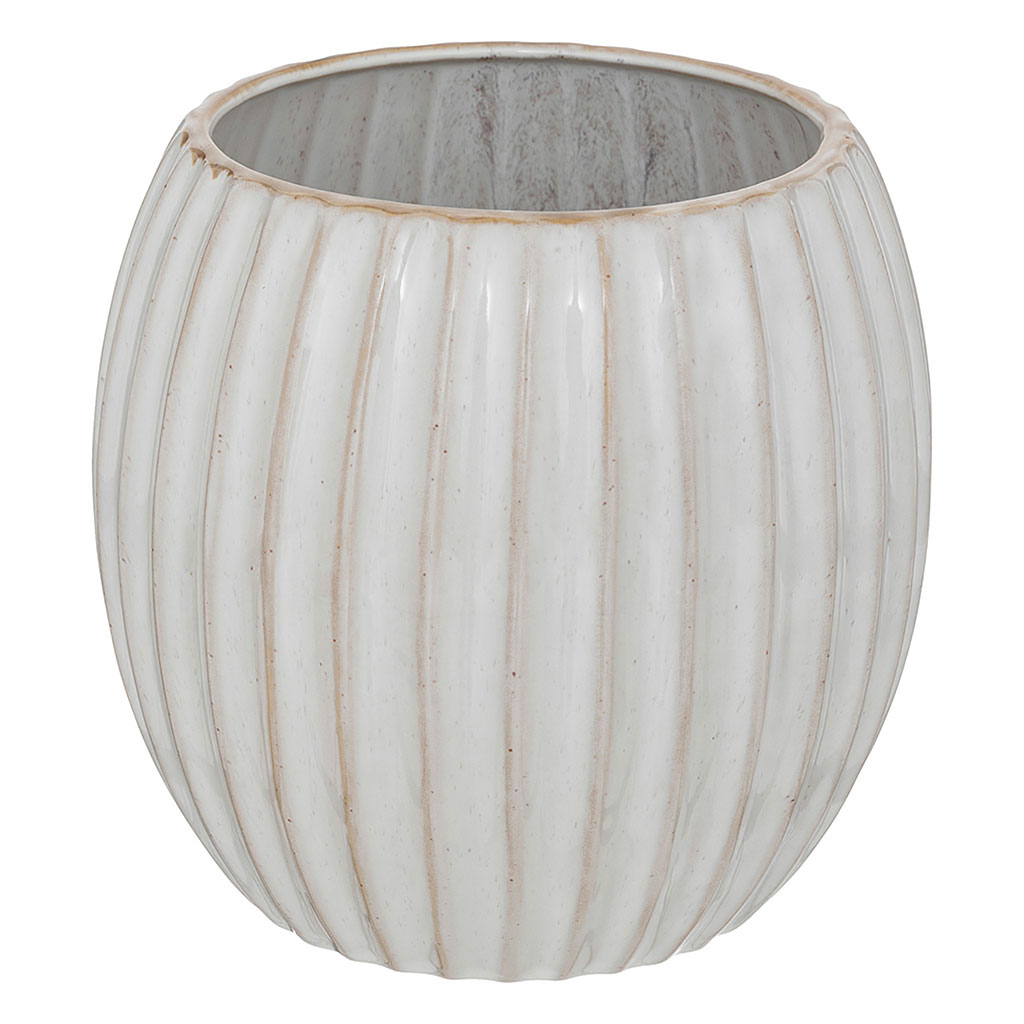 Pot en grès beige D 17cm