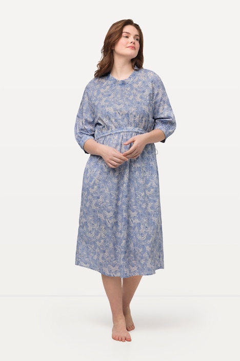 Kleid, Rundhals, Tunnelzug, 3/4-Arm, Biobaumwolle