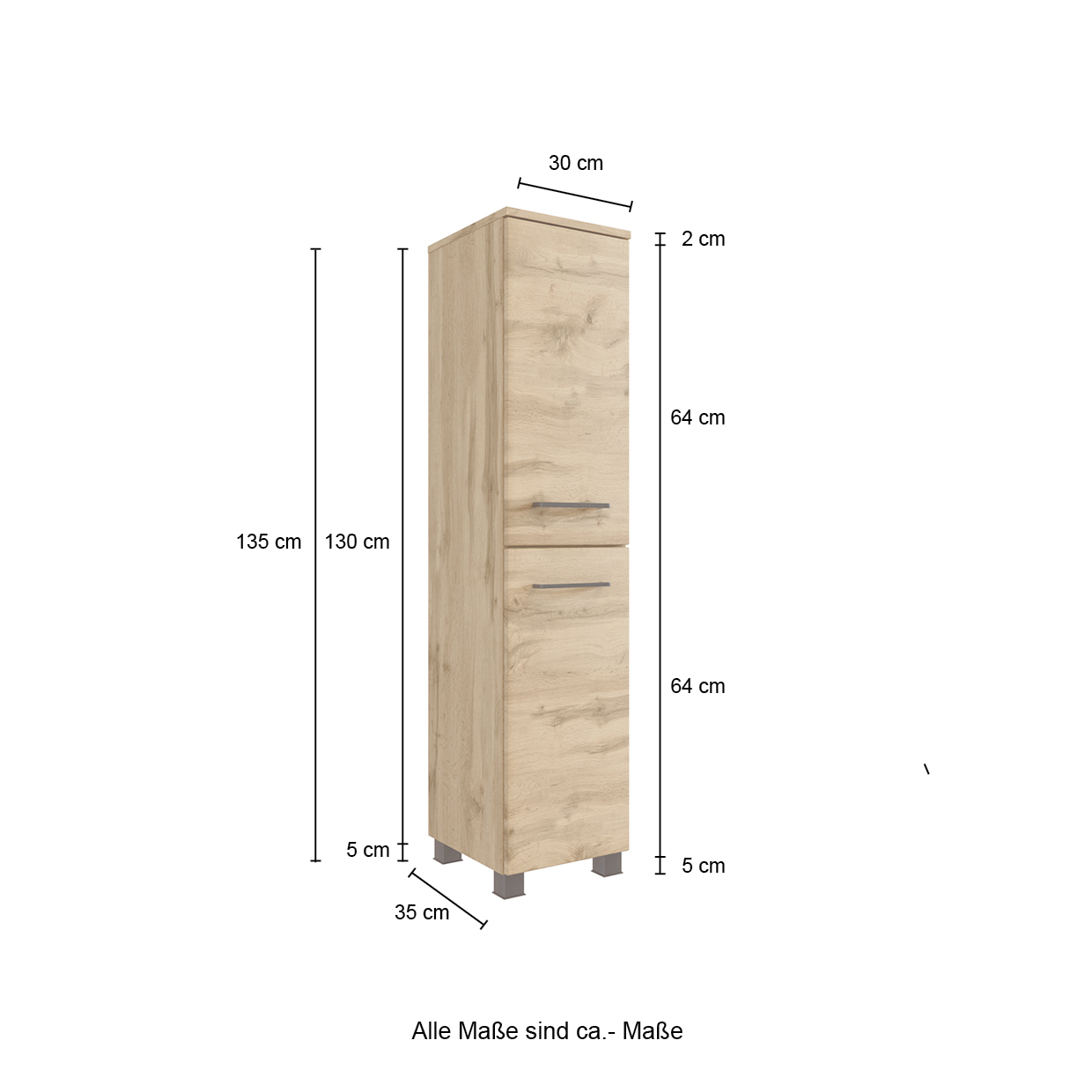 Midischrank - Wotaneiche - 30 cm