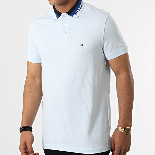 Polo Manches Courtes Collar Logo 5736 Bleu Ciel