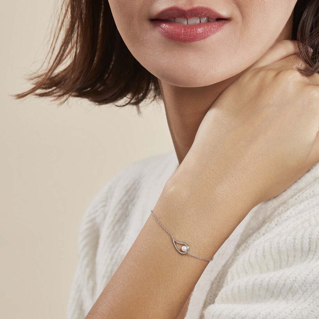 Bracelet Akiko Argent Blanc Perle De Culture Et Oxyde De Zirconium