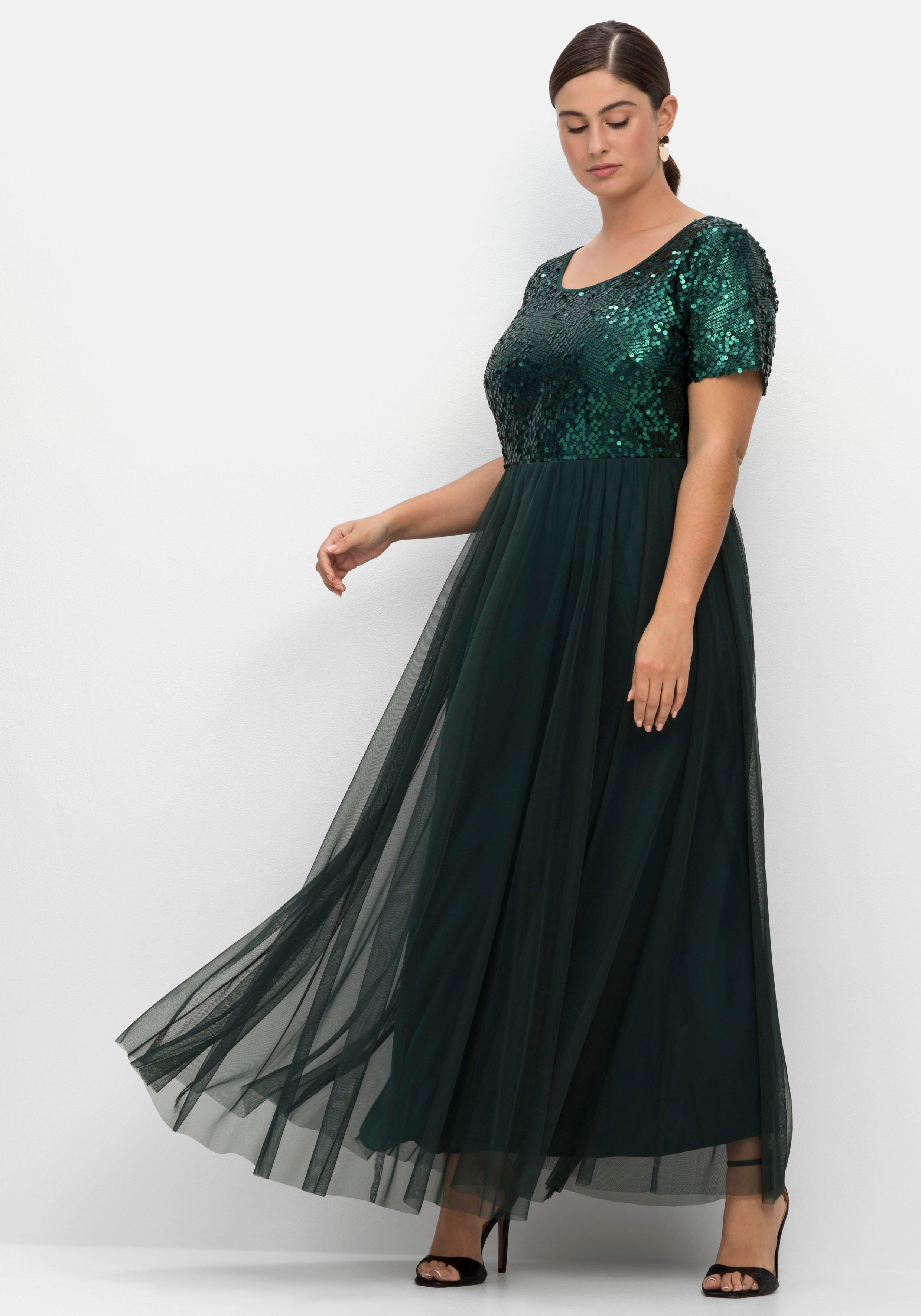 Abendkleid in A-Linie, mit Pailletten