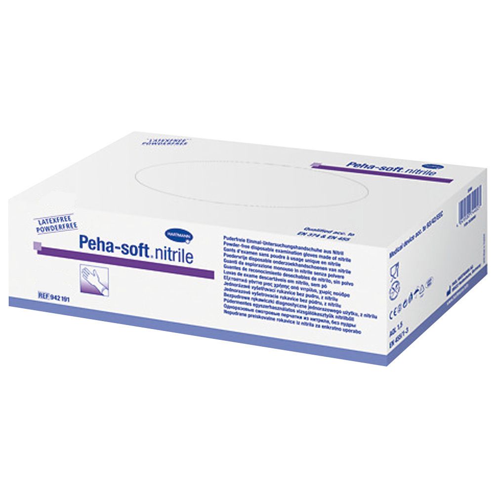 Peha-soft® nitrile fino puderfrei Untersuchungshandschuhe Gr. L 8 - 9