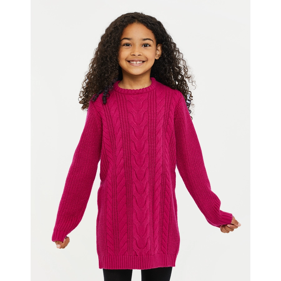 Threadgirls Strickkleid THB Thistle Cable Knitted Dress Berry