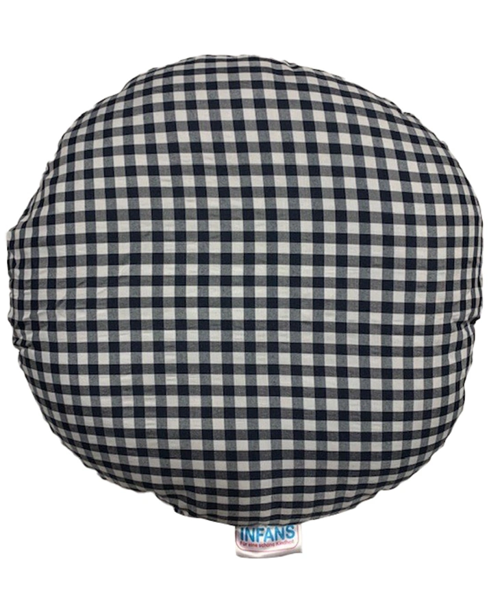 Kissen Infanskids rund (Farbe: blau kariert)