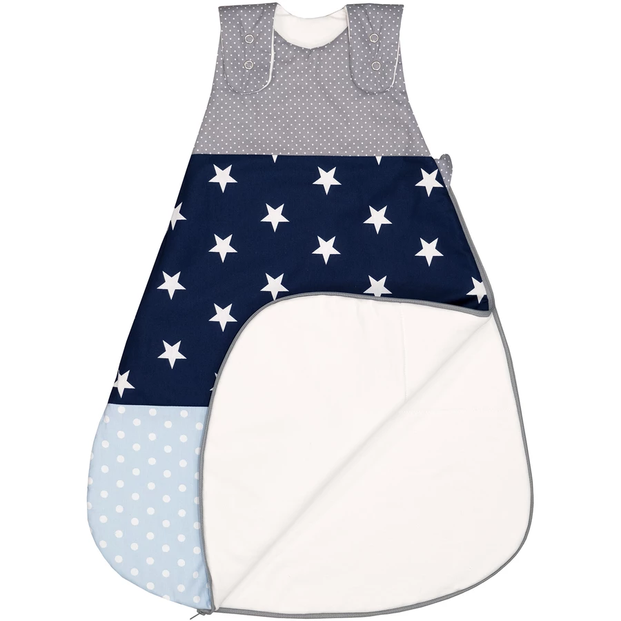 ULLENBOOM® Schlafsack Blau Hellblau Grau