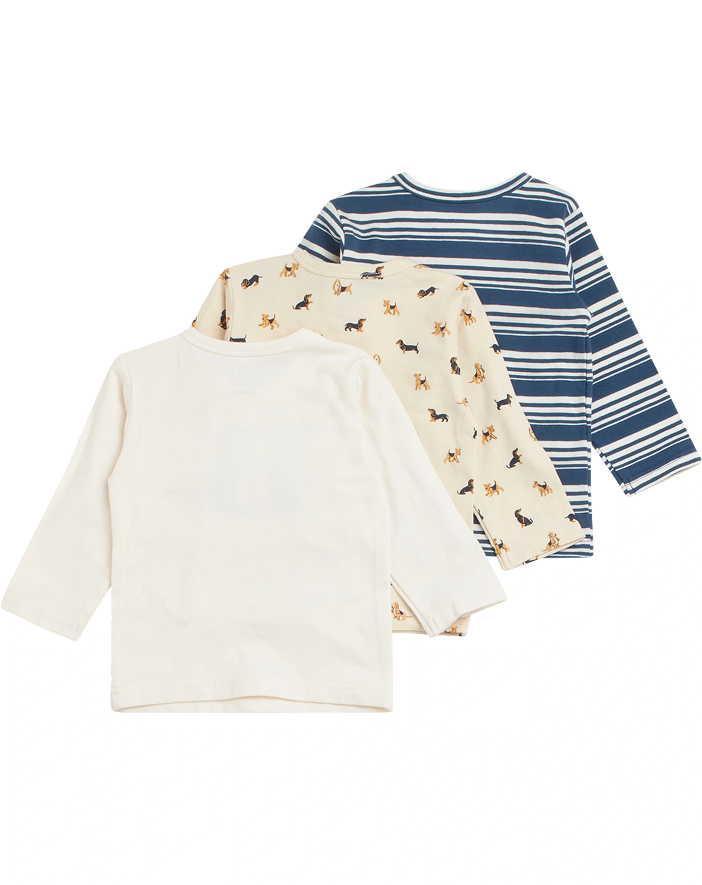 Langarmshirt ALBERT 3er Pack in white sand