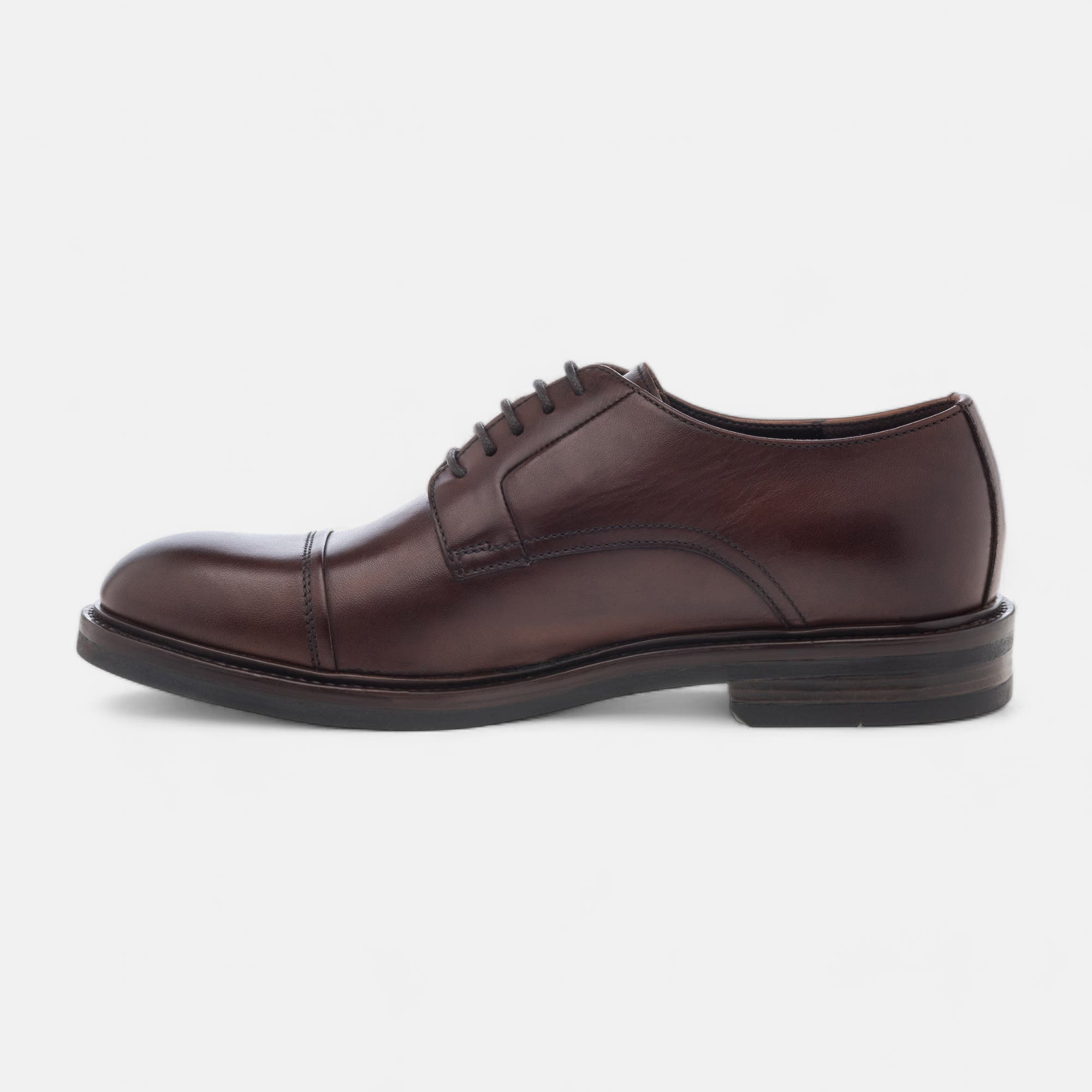 Derbies Homme en cuir cognac