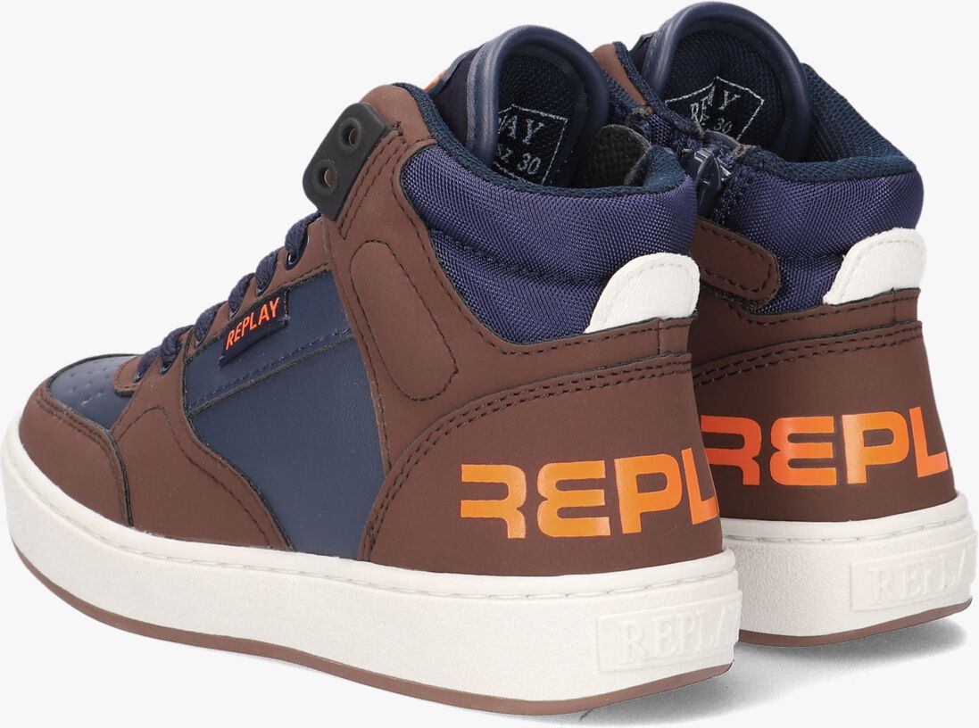 REPLAY blauwe replay hoge sneaker cobra