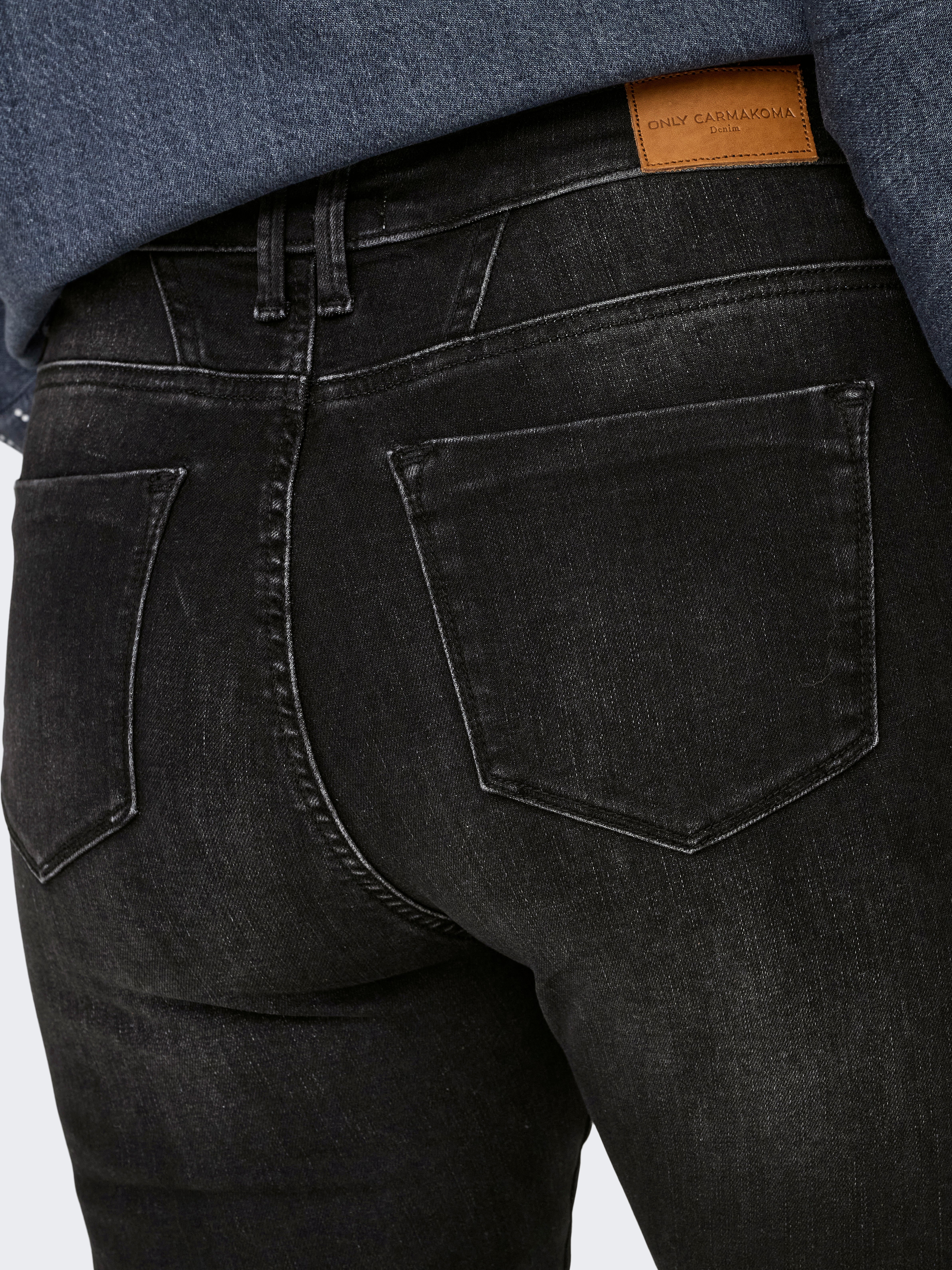 CARSHAPE Mittlere Taille Skinny Fit Jeans Washed Black