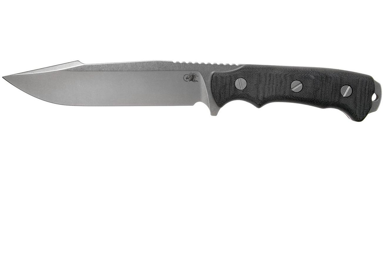 Rick Hinderer Fieldtac 6” Harpoon Spearpoint Stonewash Black micarta survivalmes