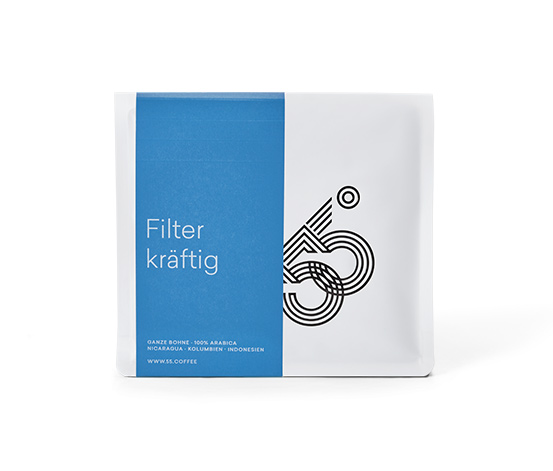 55 Degrees - Filterkaffee kräftig - 1 kg Ganze Bohne
