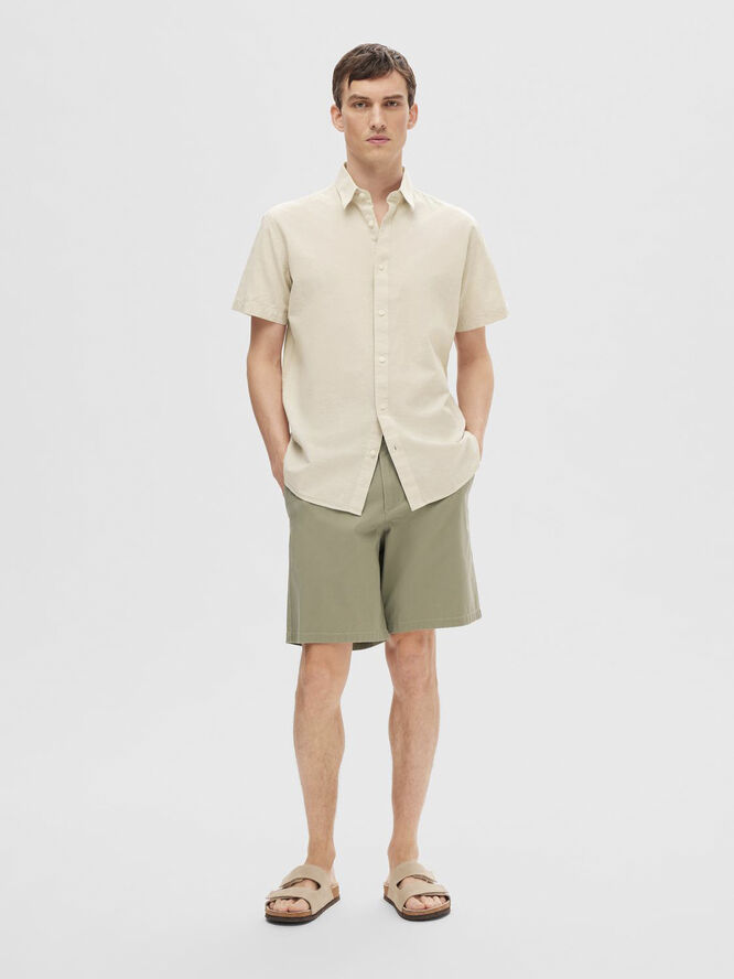 Selected Homme SLHREG-NEW LINEN SHIRT SS NOOS Pure cashmere