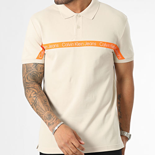 Polo Manches Courtes Logo Tape 2856 Beige