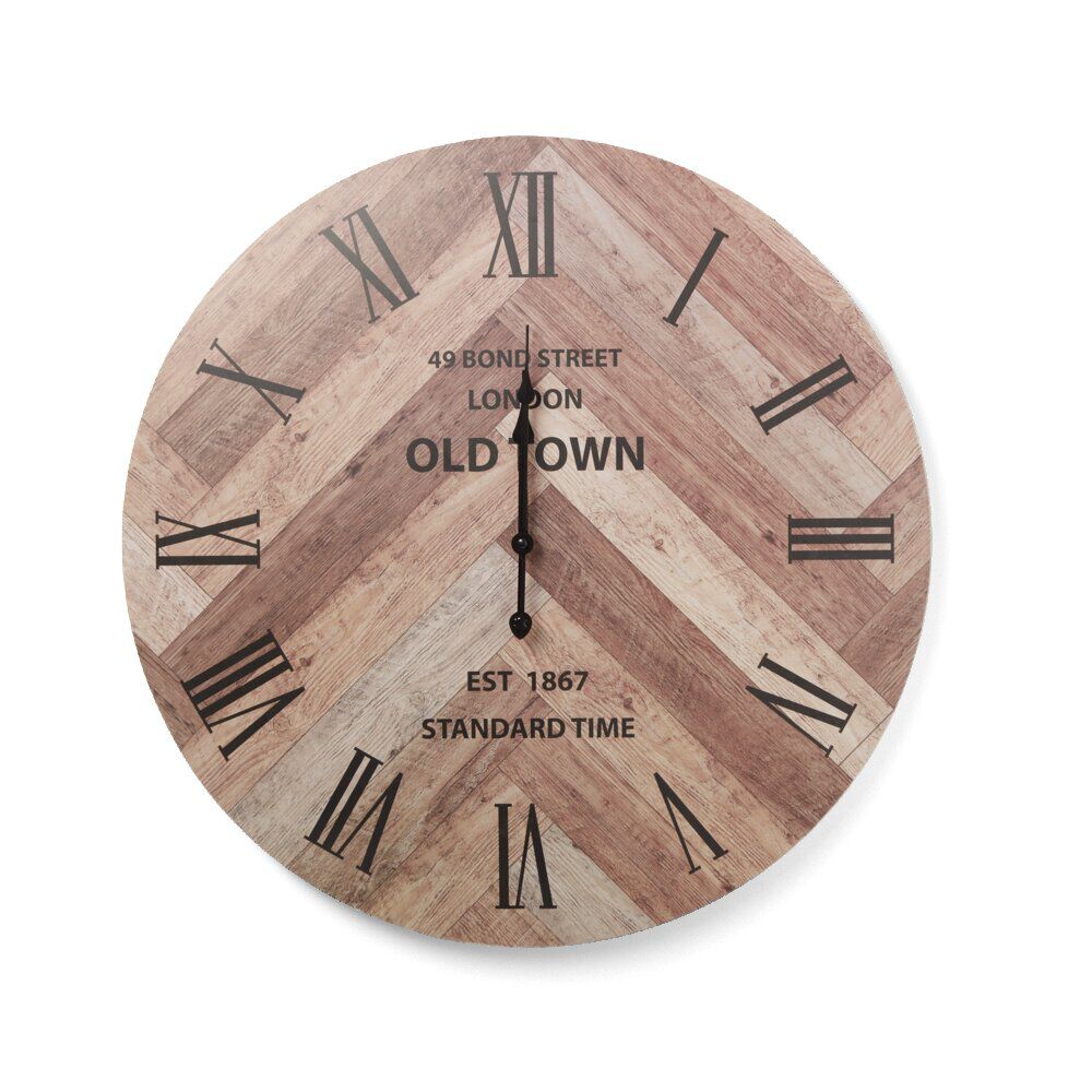 Horloge ronde en bois marron Ø60cm