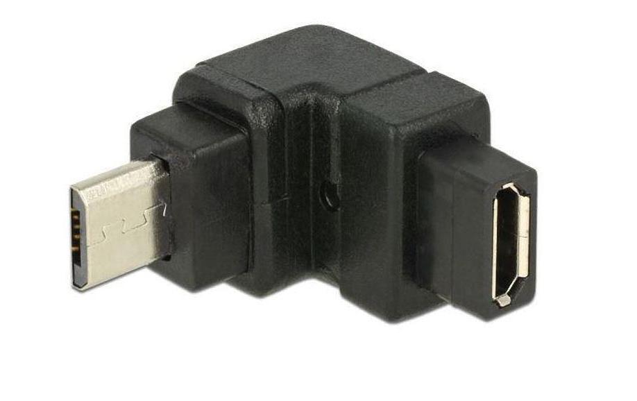 USB 2.0 Adapter USB-MicroB Stecker - USB-MicroB BuchseUSB Adapter Micro-B zu Micro-B, gewinkelt nach oben